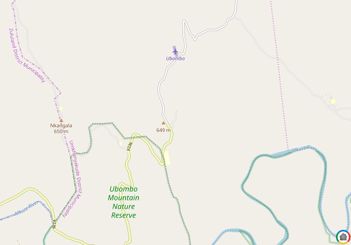 Map location of Ubombo